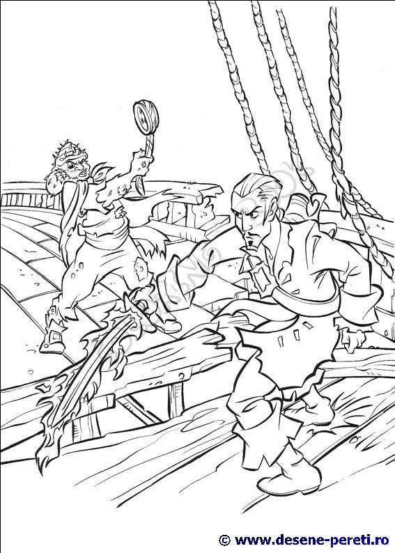 piratii din caraibe desene colorat